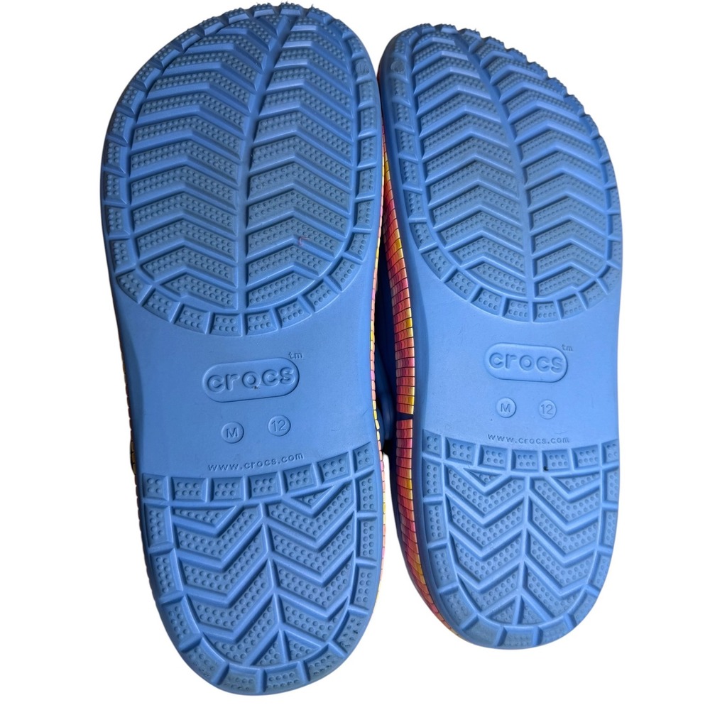Crocs Classic Clogs Blue Multicolor Graphic Mens 12 - Picture 12 of 15